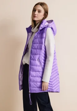 Lange bodywarmer met capuchon