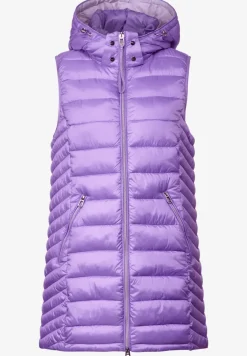 Lange bodywarmer met capuchon