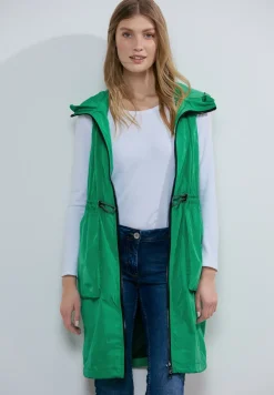 Lange bodywarmer met mesh