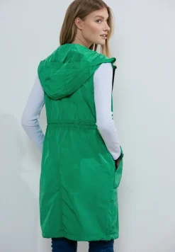 Lange bodywarmer met mesh