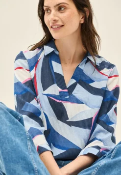 Lange overhemdblouse met print