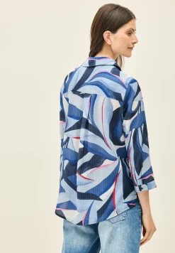 Lange overhemdblouse met print