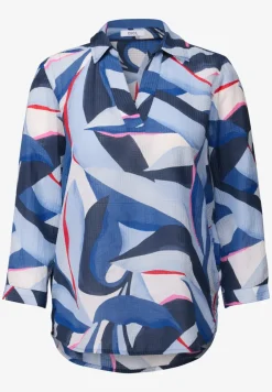 Lange overhemdblouse met print