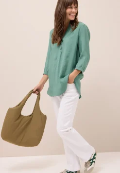 Lange blouse in effen kleur