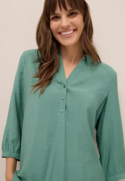 Lange blouse in effen kleur