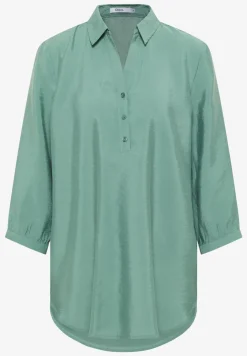 Lange blouse in effen kleur