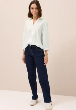 Lange blouse in effen kleur