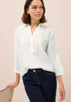 Lange blouse in effen kleur