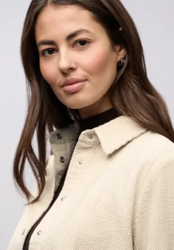 Lange corduroy overhemdblouse