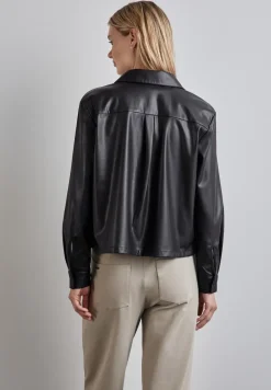 Lederlook blouse