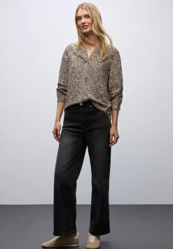 Leo blouse met gespleten hals