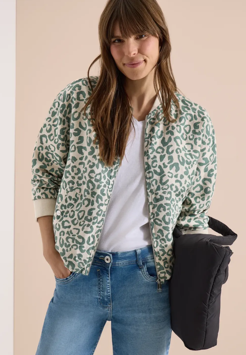 Leo-look blouson van linnenmix