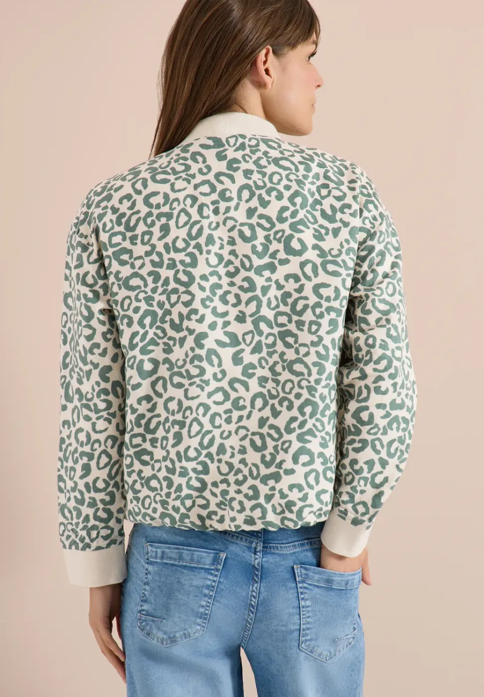 Leo-look blouson van linnenmix
