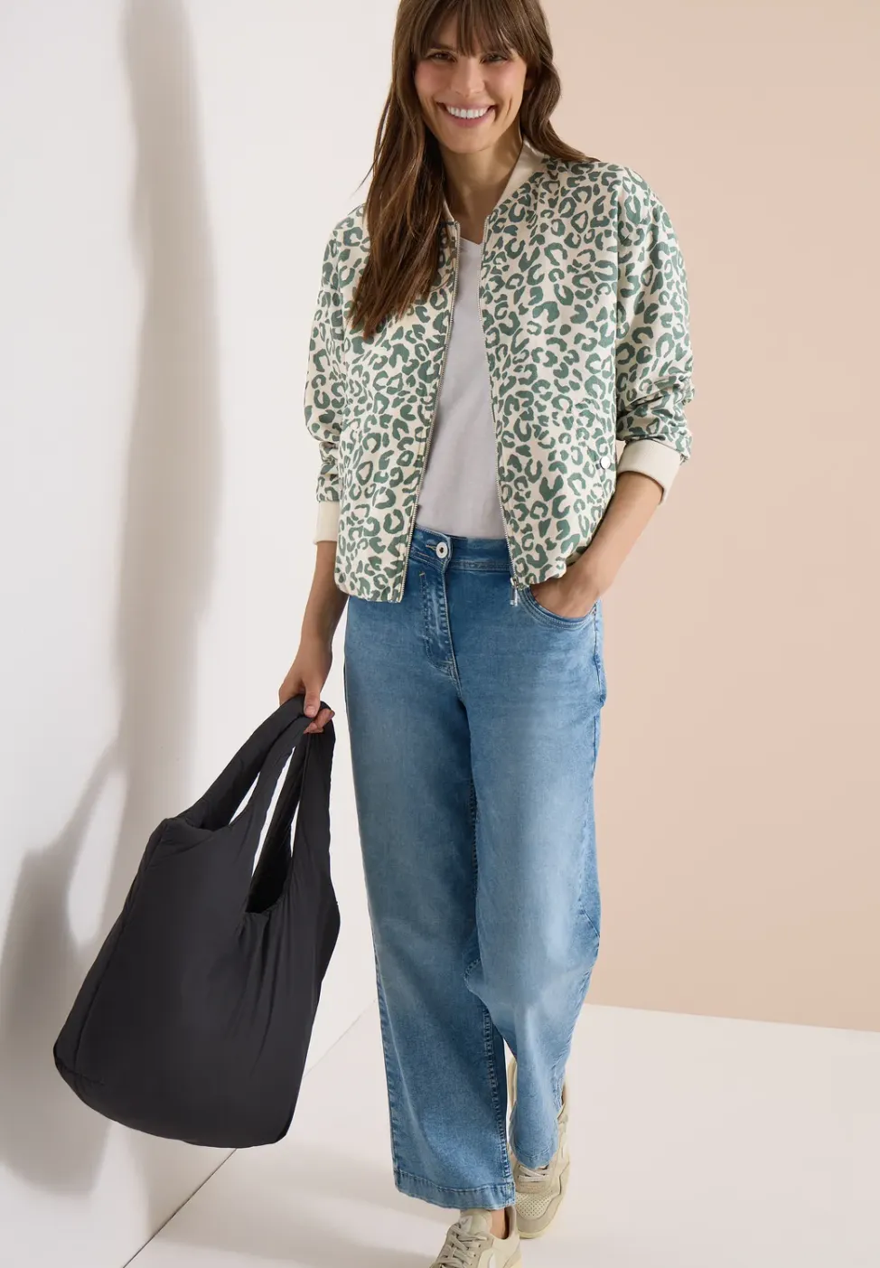 Leo-look blouson van linnenmix