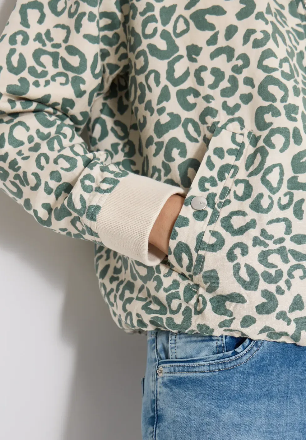 Leo-look blouson van linnenmix