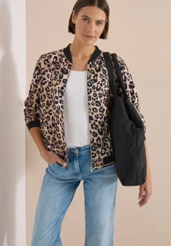 Lichtgewicht blouson met rits en leoprint