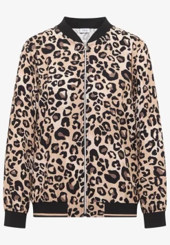 Lichtgewicht blouson met rits en leoprint