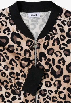 Lichtgewicht blouson met rits en leoprint