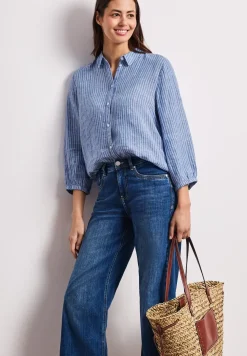 Linnen blouse met 3/4 mouwen