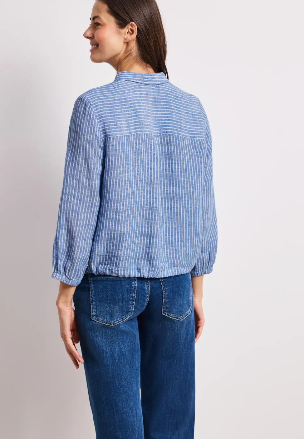 Linnen blouse met 3/4 mouwen