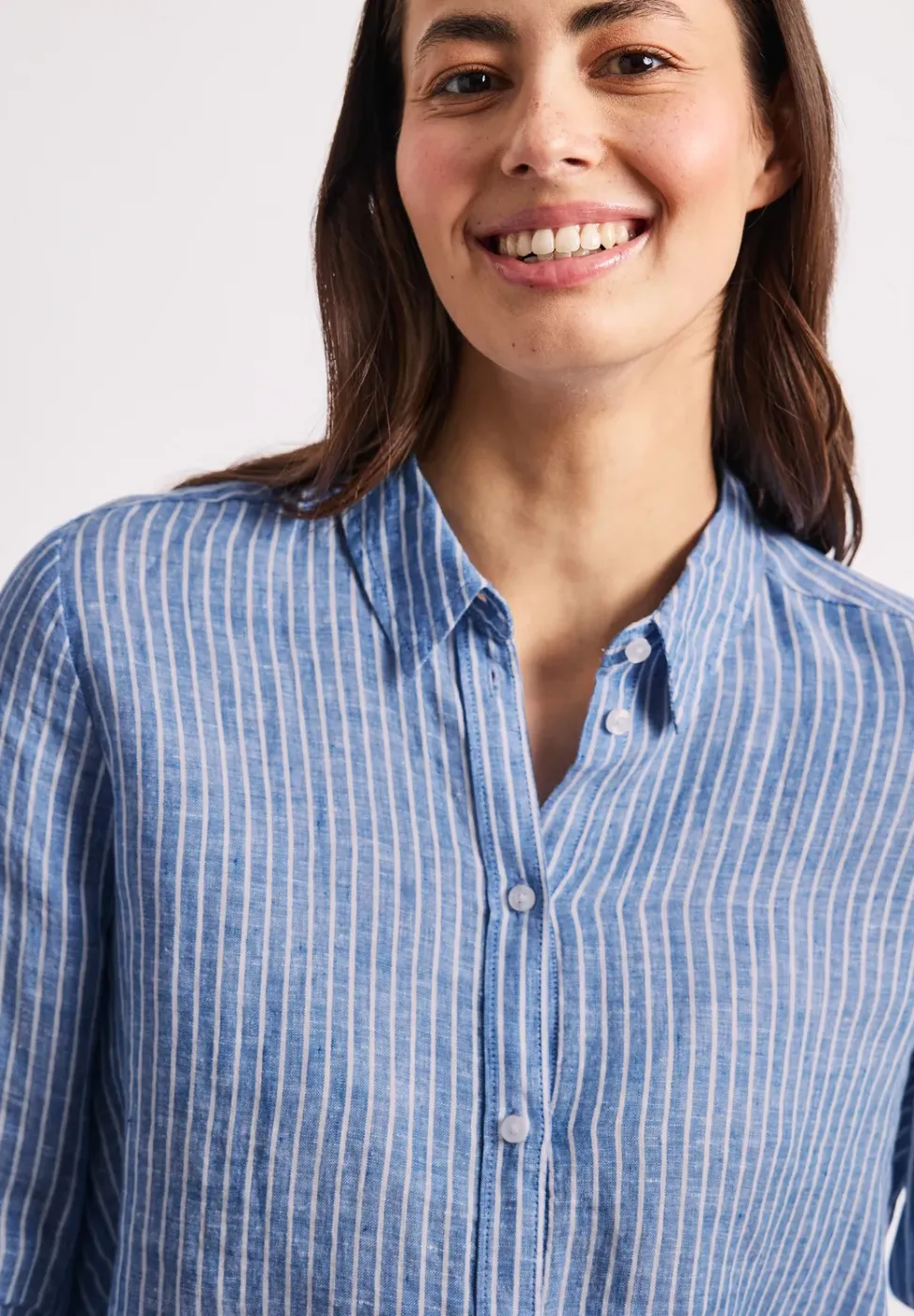 Linnen blouse met 3/4 mouwen