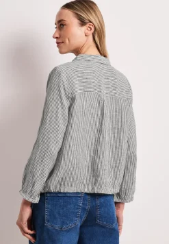 Linnen blouse met 3/4 mouwen en strepen