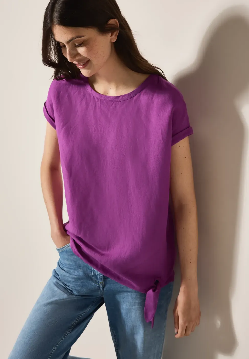 Linnen blouse met knopen