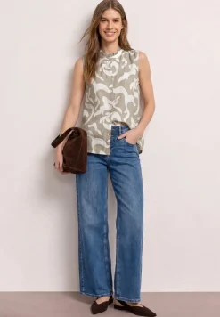 Linnen blouse met ruches