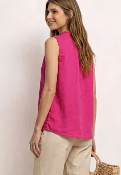 Linnen blouse met ruches
