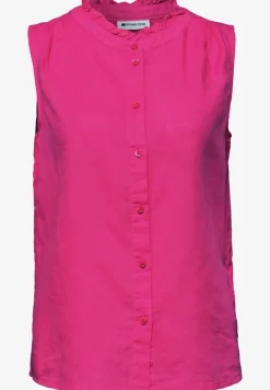 Linnen blouse met ruches