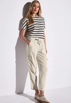 Linnen broek in cargolook