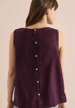 Linnen blouse met knoopdetails