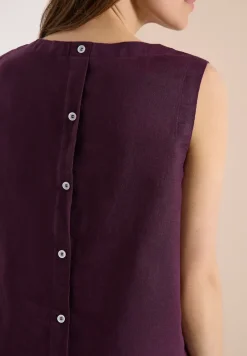 Linnen blouse met knoopdetails