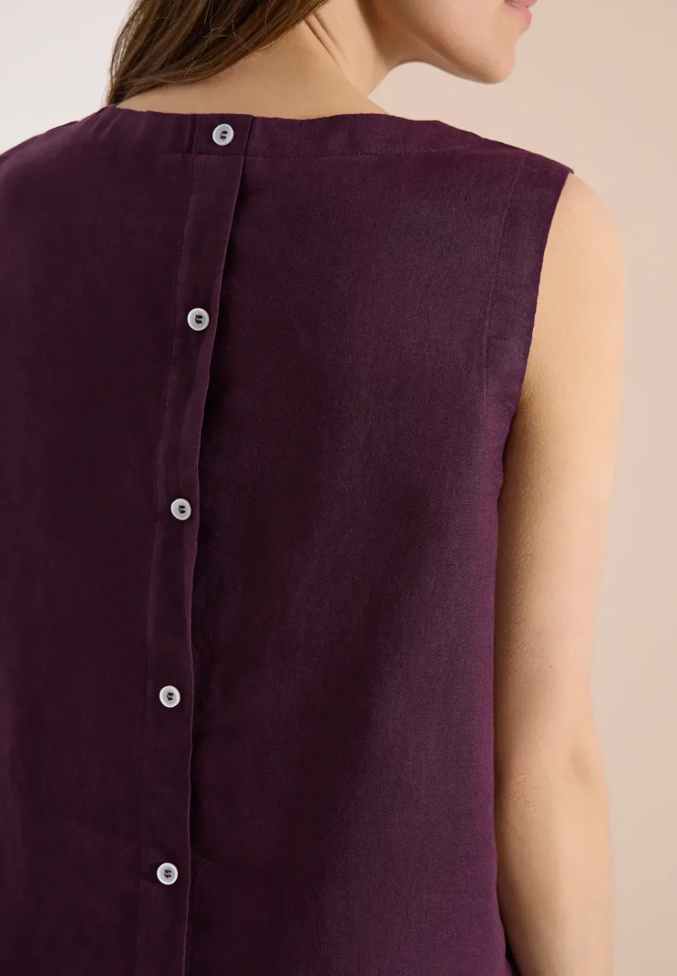 Linnen blouse met knoopdetails