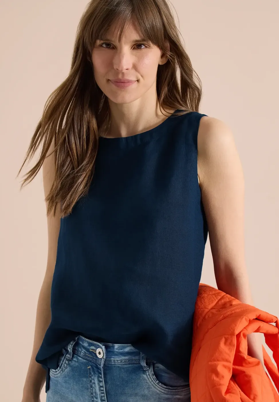 Linnen blouse met knoopdetails