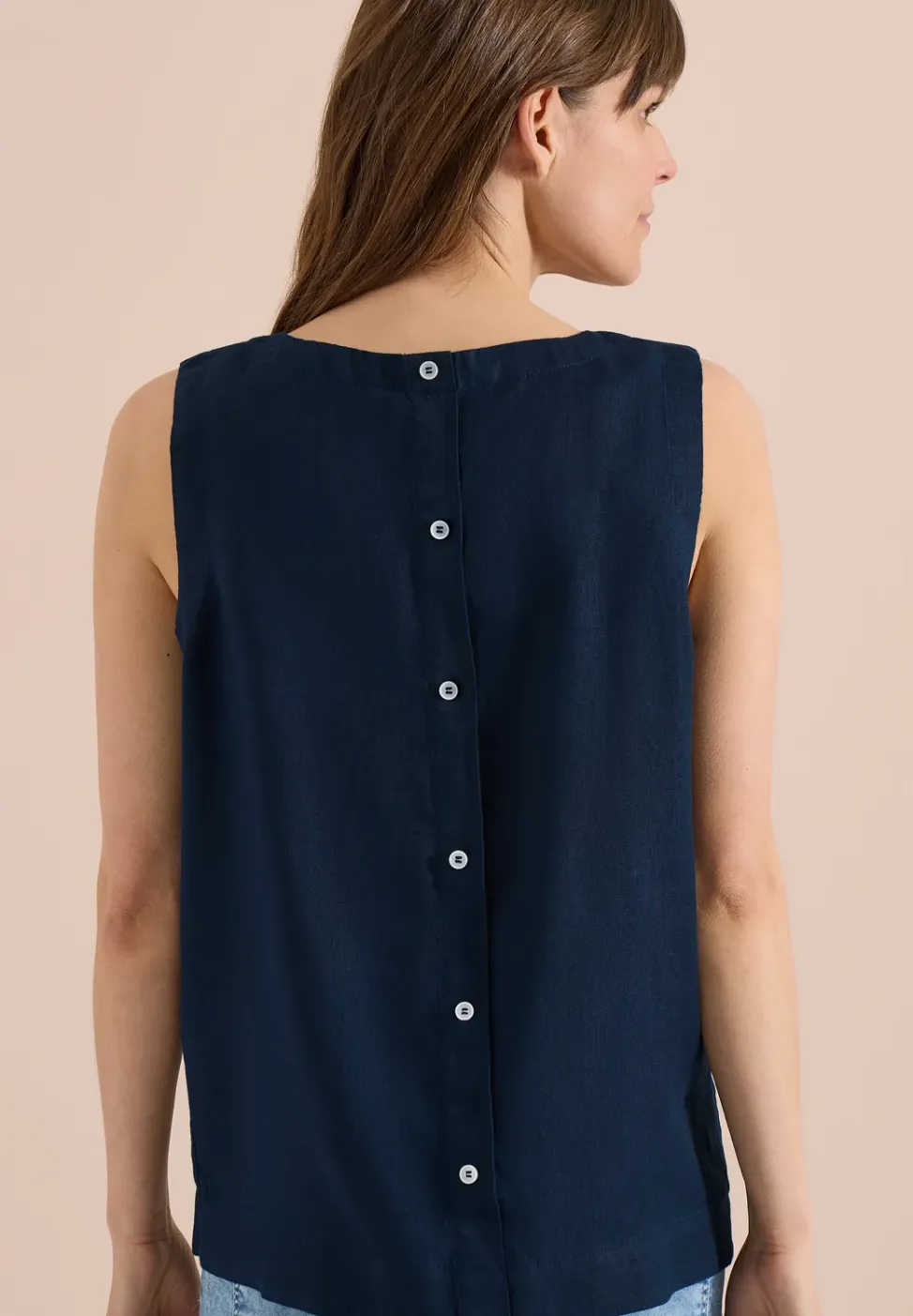 Linnen blouse met knoopdetails