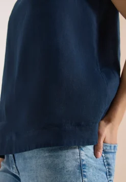 Linnen blouse met knoopdetails
