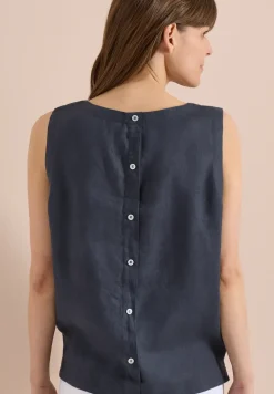 Linnen blouse met knoopdetails