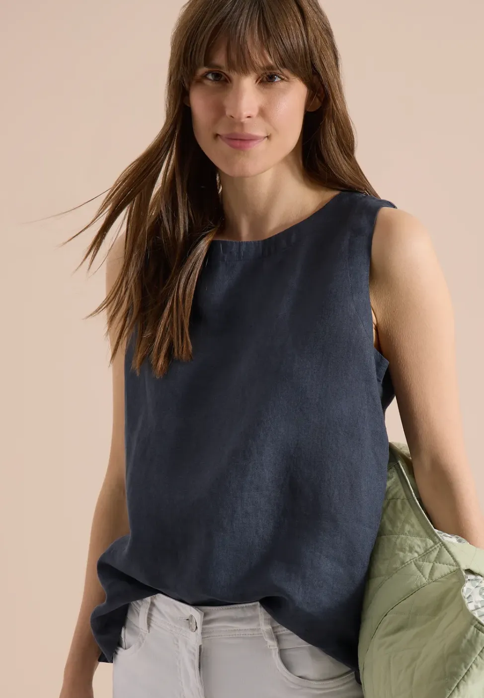 Linnen blouse met knoopdetails