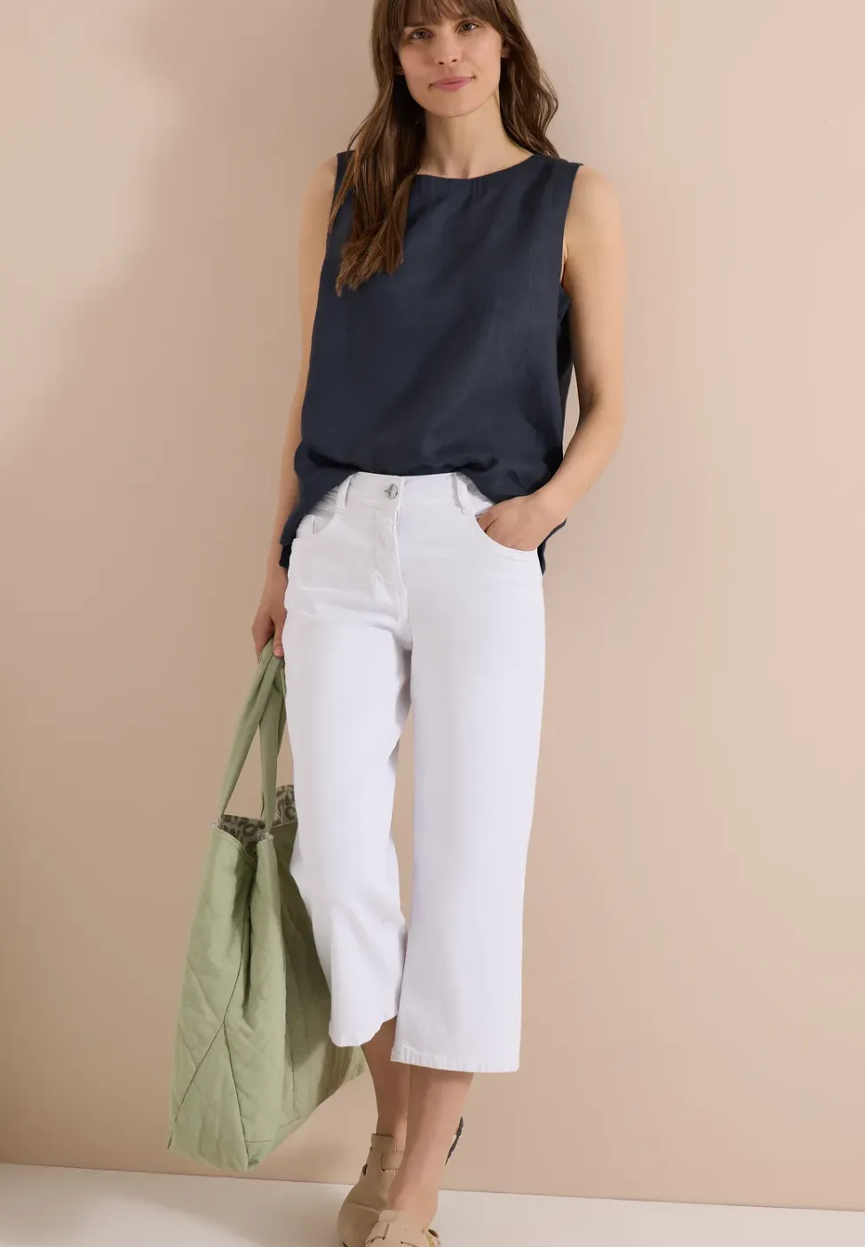 Linnen blouse met knoopdetails