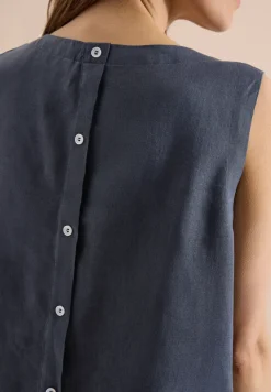 Linnen blouse met knoopdetails