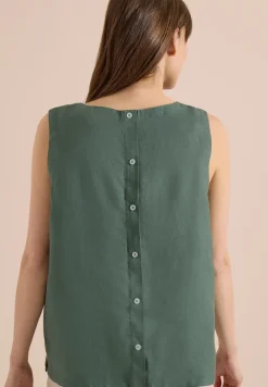 Linnen blouse met knoopdetails