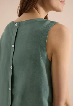 Linnen blouse met knoopdetails