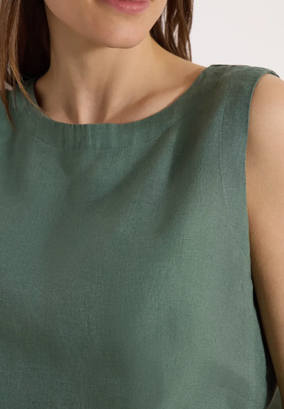 Linnen blouse met knoopdetails