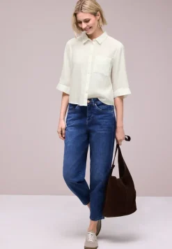 Linnen blouse met 3/4 mouwen