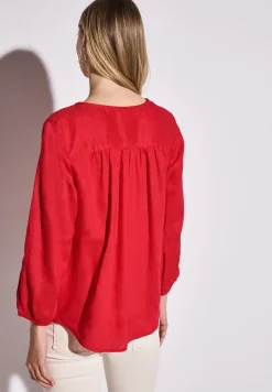 Linnen blouse met ronde hals