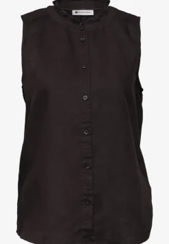 Linnen blouse met ruches