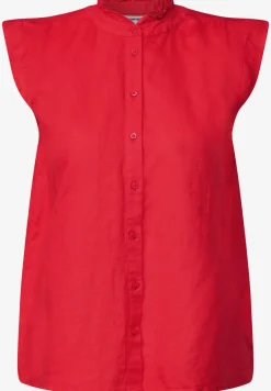 Linnen blouse met ruches