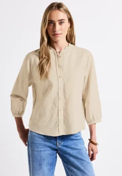 Linnen blouse met ruches