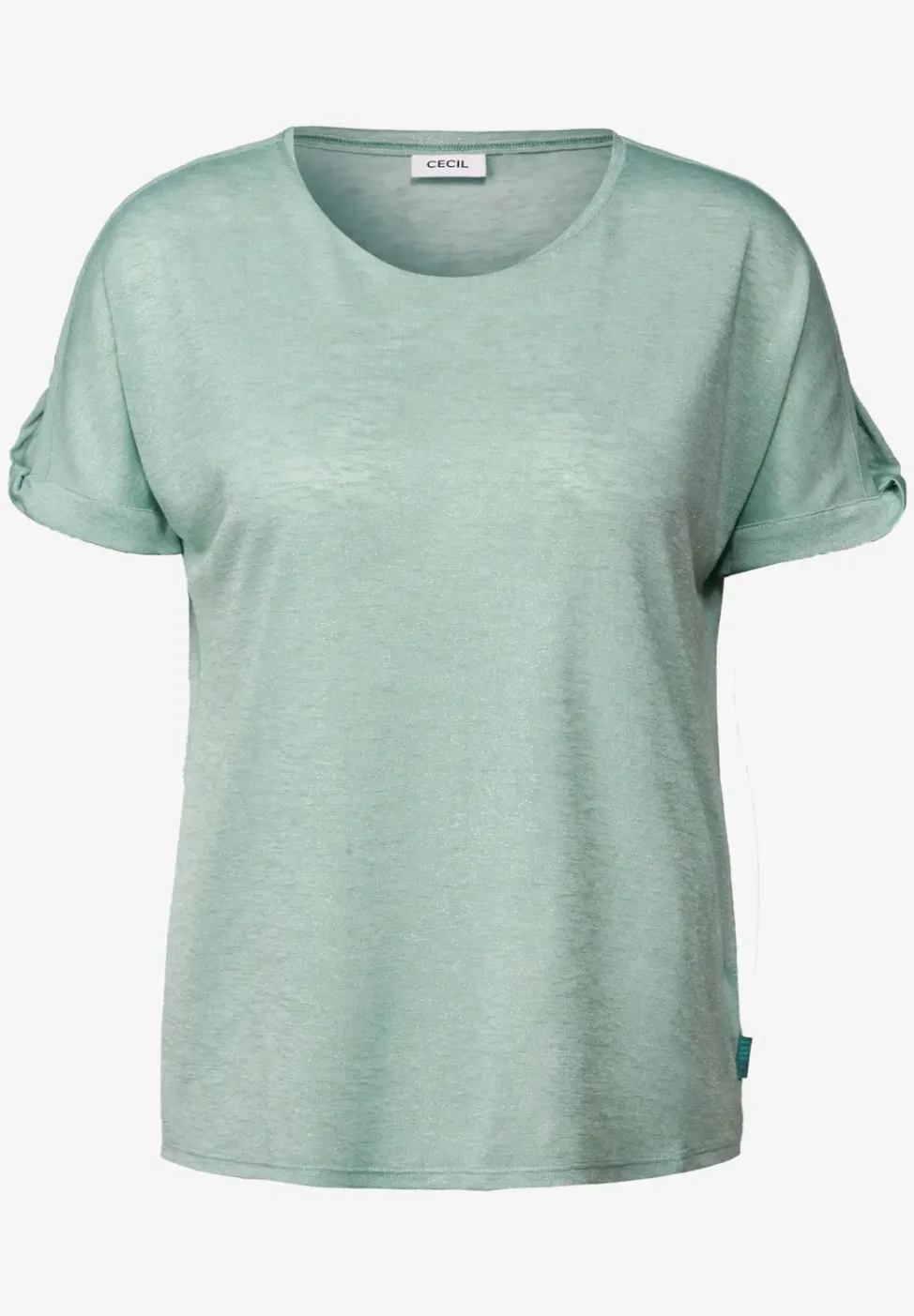 Linnen look shirt met glitter